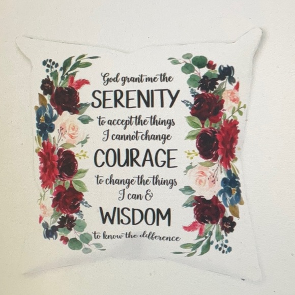 🙌SOLD🙌Ultimate Serenity Prayer Pillow& Pillow Case ThrowPillow 100% PolyesterNWT - Picture 4 of 10